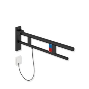 Hewi System 900 bras de support projection 900.50.20760DC 700 mm, Inox poudre revêtue noir mat profond, à gauche