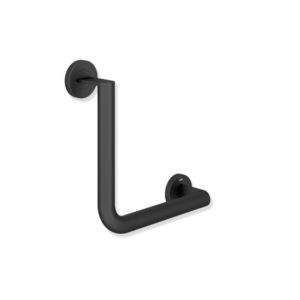 Hewi System 900 angulaire match0 900.22.13060DC Inox revêtement par poudre noir mat profond, 255 x 255 mm, version droite