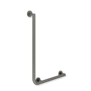 Hewi System 900 angulaire match0 900.22.13260SC Inox revêtement par poudre gris foncé perle mica profond mat, 750 x 500 mm, version droite