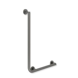 Hewi System 900 Winkelgriff 900.22.13260SC Edelstahl pulverbeschichtet dunkelgrau perlglimmer tiefmatt, 750 x 500 mm, Ausführung rechts