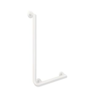 Hewi System 900 Winkelgriff 900.22.13260DX Edelstahl pulverbeschichtet weiß tiefmatt, 750 x 500 mm, Ausführung rechts