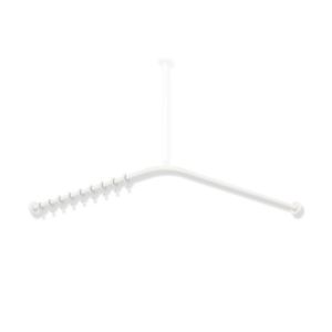 Hewi System 900 curtain rod 900.34.10460DX 1487 x 1487 mm, 28 curtain rings, Stainless Steel powder-coated white deep matt