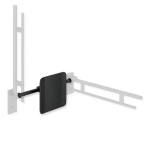 Hewi System 900 backrest 900.51.90660CV Stainless Steel powder-coated matt black, matt black polyamide