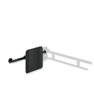 Hewi System 900 back support 900.51.90760CV Stainless Steel powder-coated matt black, matt black polyamide, right