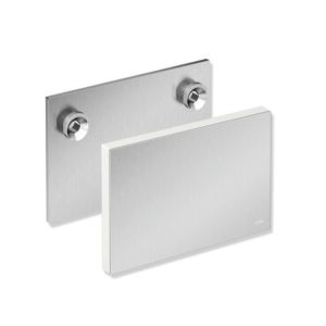 Hewi System 900 Montageplatte 900.51.003XA98 Platte aus Edelstahl matt geschliffen, Rahmen signalweiß, mit Abdeckung