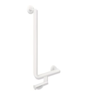 Hewi System 900 angulaire match0 900.22.13960DX Inox revêtement par poudre blanc mat profond, 600 x 300 mm, version droite