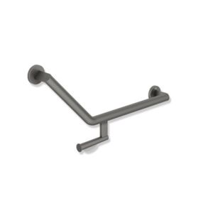 Hewi System 900 Winkelgriff 900.22.30260SC 620 x 283 mm, Edelstahl pulverbeschichtet dunkelgrau perlglimmer tiefmatt, rechts