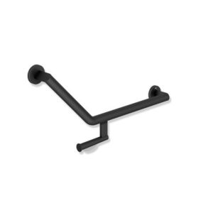 Hewi System 900 Winkelgriff 900.22.30260DC 620 x 283 mm, Edelstahl pulverbeschichtet schwarz tiefmatt, rechts