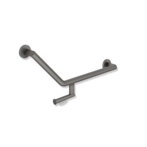 Hewi System 900 Winkelgriff 900.22.33260SC 620 x 283 mm, Edelstahl pulverbeschichtet dunkelgrau perlglimmer tiefmatt, rechts