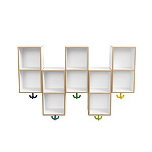 Hewi double étagère suspendue M20.03.004 1000x600x200mm, rallonge, 5 places avec Haken