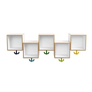 Hewi étagère suspendue en rangée M20.03.001 1000x300x200mm, asymétrique, 5 places avec Haken