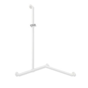 Hewi main courante de System 900 match0 900.35.33160WD 1250 x 965 x 965 mm, revêtement par poudre blanc profond mat / chrome, version droite