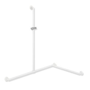 Hewi main courante de System 900 match0 900.35.33860WD 1250 x 965 x 1185 mm, revêtement par poudre blanc profond mat / chrome, version droite