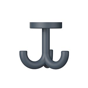 Hewi 477 Haken 477.90B05192 70mm, triple, rotatable, up to 15mm thick, matt, anthracite grey