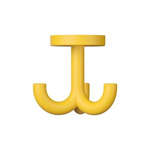 Hewi 477 Haken 477.90B05218 70mm, 3-fach, drehbar, über 15mm Dicke, matt, senfgelb