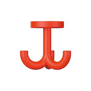 Hewi 477 Haken 477.90B05136 70mm, triple, rotatable, up to 15mm thick, matt, coral