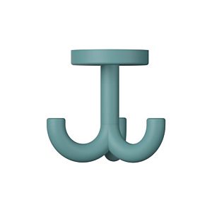 Hewi 477 Haken 477.90B05155 70mm, triple, rotatable, up to 15mm thick, matt, aqua blue