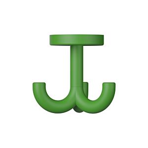 Hewi 477 Haken 477.90B05272 70mm, triple, rotatable, more than 15mm thick, matt, may green