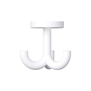 Hewi 477 Haken 477.90B05298 70 mm, triple, rotatif, plus de 15 mm d&#39;épaisseur, mat, blanc de sécurité