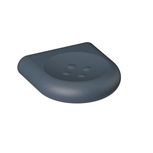 Hewi 477 soap dish 477.02B10092 97mm, with knobs, matt, anthracite grey