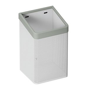 Hewi 477 panier à essuie- blanc match0 tôle perforée, gris roche, pour sac de 60 l, mat