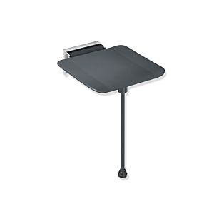 Hewi System 900 siège suspendu 900.51.2014092 350 x 415 mm, Inox chromé, polyamide anthracite