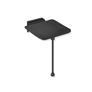 Hewi System 900 siège suspendu 900.51.20160CV 350 x 415 mm, Inox thermolaqué noir mat, polyamide noir mat