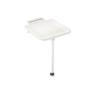 Hewi System 900 siège suspendu 900.51.20160AS 350 x 415 mm, Inox thermolaqué blanc mat, polyamide mat blanc