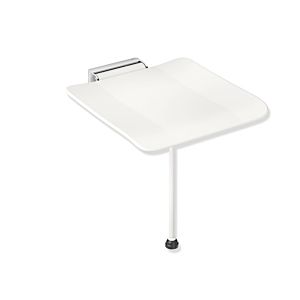 Hewi System 900 strapontin 900.51.2054098 450 x 112 x 525 mm, Inox chromé, polyamide blanc signal