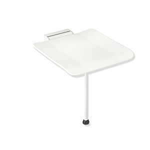 Hewi System 900 Klappsitz 900.51.20560AS 450 x 112 x 525 mm, Edelstahl pulverbeschichtet weiß matt, Polyamid matt weiß