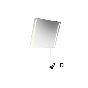 Hewi 801 tilting light mirror LED 801.01B40198 600x540x6mm, matt, signal white