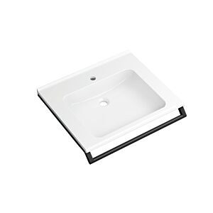 Hewi mineral cast washbasin 950.19.070SC 65x58cm, with handle 65cm, white, dark gray pearl mica deep matt