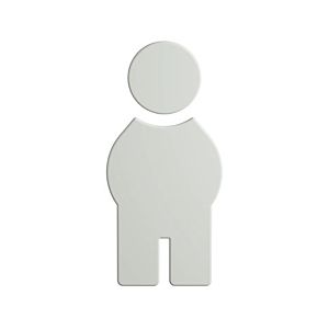 Hewi 801 Symbol Mann 801.91B01097 71,5x150x3mm, selbstklebend, matt, lichtgrau