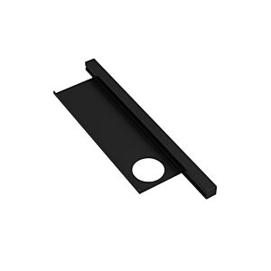 profil de lavabo Hewi 950.13.0003DC 408mm, avec étagère 360x102mm, noir mat, trou à droite