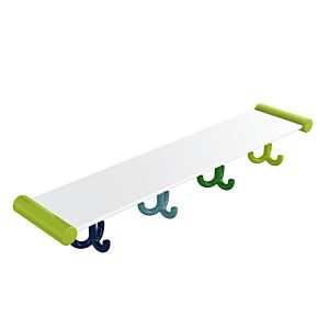 Etagère Hewi 800.03.40474 avec crochet triple, 4 places, vert pomme