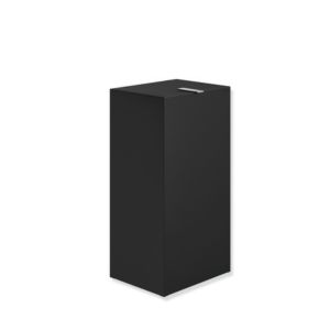 Hewi System 900 paper waste bin 900.05.00260DC Stainless Steel powder-coated black deep matt, 25 l, with lid