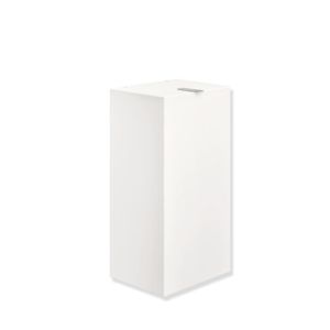 Hewi System 900 paper waste bin 900.05.00260DX Stainless Steel powder-coated white deep matt, 25 l, with lid