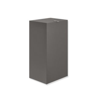Hewi System 900 paper waste bin 900.05.00460SC Stainless Steel powder-coated dark gray pearl mica deep matt, 60 l, with lid