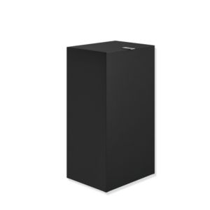 Hewi System 900 paper waste bin 900.05.00460DC Stainless Steel powder-coated black deep matt, 60 l, with lid