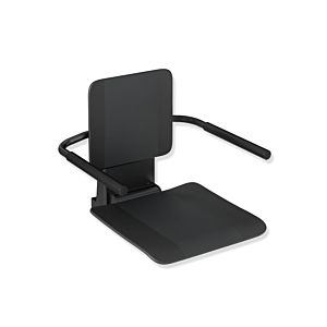Hewi System 900 hanging seat 900.51.10360CV Stainless Steel powder-coated black matt, matt black plastic