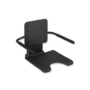 Hewi System 900 hanging seat 900.51.10560CV Stainless Steel powder-coated black matt, matt black plastic