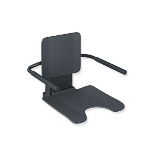 Hewi System 900 hanging seat 900.51.10560AF Stainless Steel powder-coated anthracite matt, matt anthracite plastic