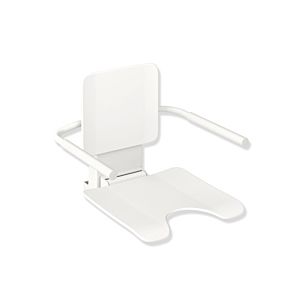 Hewi System 900 hanging seat 900.51.10560AS Stainless Steel powder-coated white matt, matt white plastic