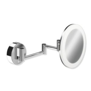 Miroir cosmétique LED Hewi 950.01.26040, grossissement 5x, Ø 200 mm, éclairé, chromé