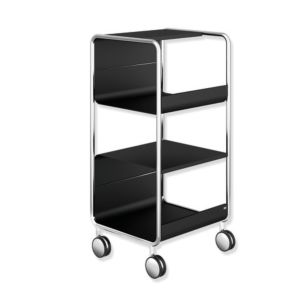 Hewi Beistellwagen 950.74.00060JK Gestell chrom, Ablage schwarz tiefmatt