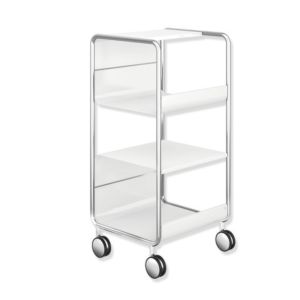chariot latéral Hewi 950.74.00060VR cadre blanc , étagère chromé brillant