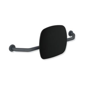 Hewi 801 Rückenstütze 801.51B917392 Wandabstand 150mm, matt, Lehne tiefschwarz, anthrazitgrau