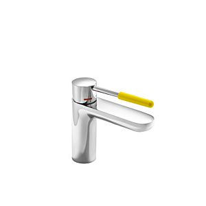 Hewi AQ Waschtischarmatur AQ1.12M1024018 verchromt, Griff senfgelb, rund, Ausladung 159 mm