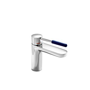 Hewi AQ AQ1.12M1024050 chrome-plated, handle steel blue, round, projection 159 mm