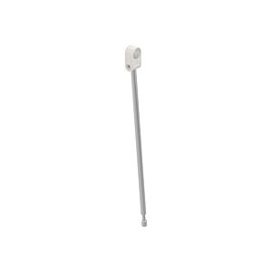 Hewi System 800 floor support 950.50.026XA99 Stainless Steel polished matt, vertical length 563 mm, connection pure white